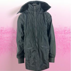 MONDETTA | black rushed windbreaker jacket | small